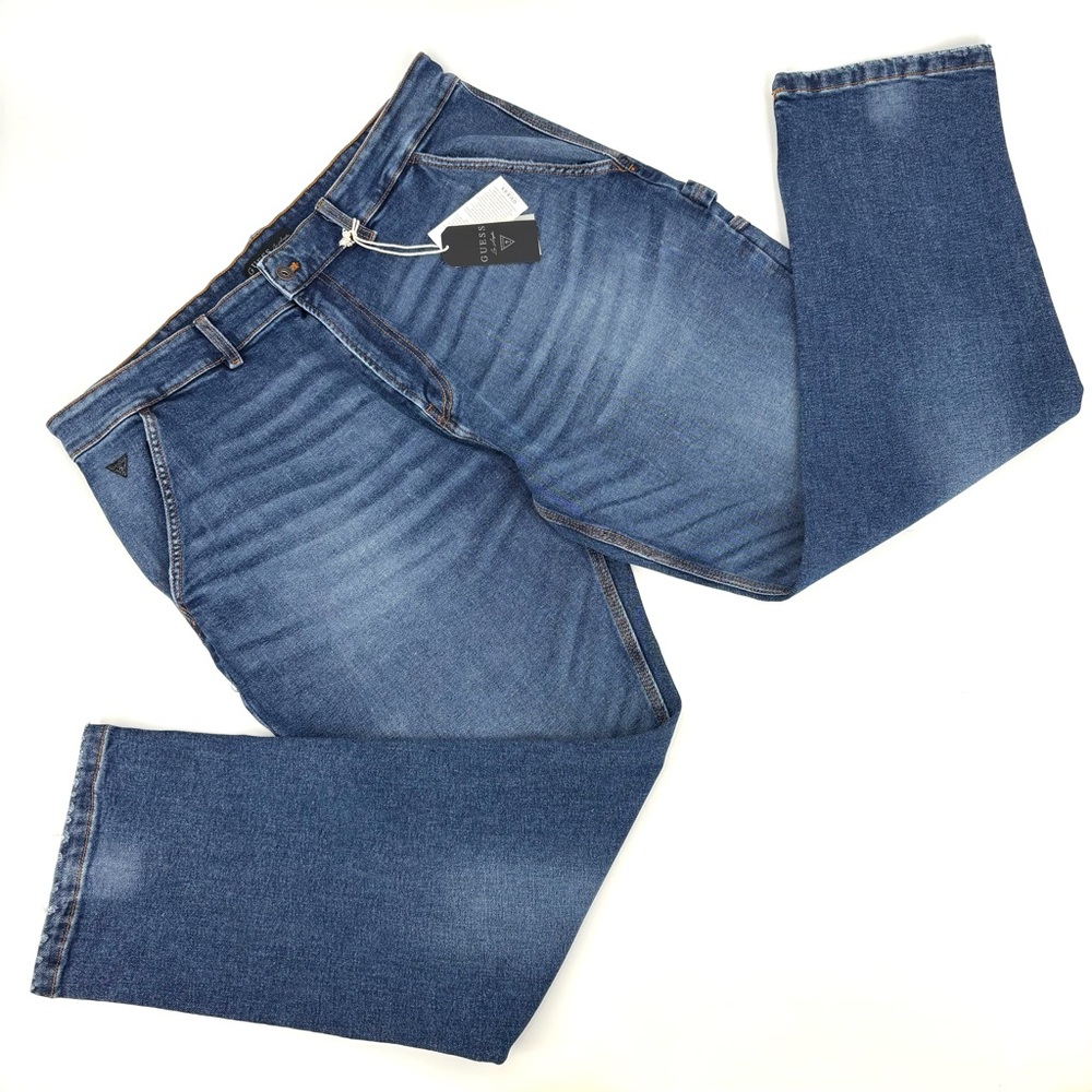 Guess NWT Century Halifax Dark Vintage Look Oversize Carpenter's Jeans, 38 x 32